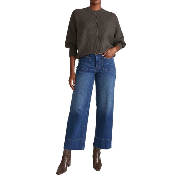 Universal Standard better than wool dolman sleeve Brown Ribbed Sweater 4XS 00 - Picture 1 of 12